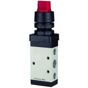 RIEGLER M5 116025-515.6101 5/2-Way Valve Manual Turning Lever K Monostable G1/8 Red Pack of 1