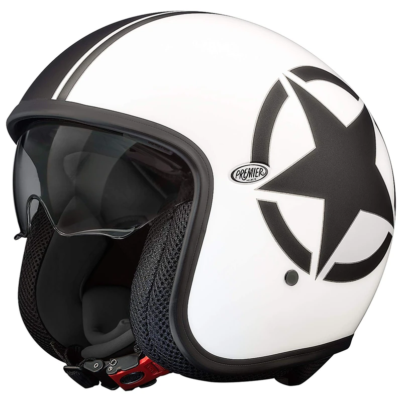 PREMIER HELMET VINTAGE STAR 8 BM,WHITE/BLACK,M