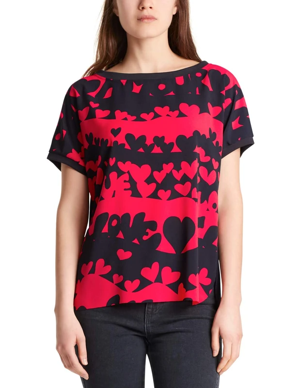 Marc Cain Sports Women's T-Shirt, Multicolour (Midnight Blue 395), 10 (Size: 2) - Image 1