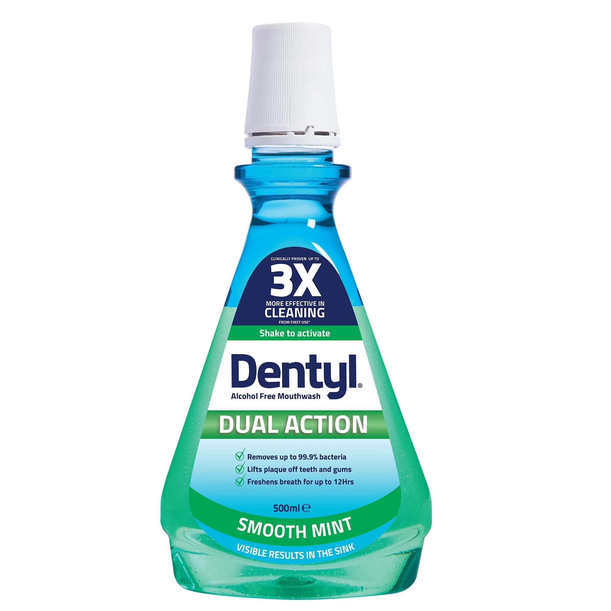 Dentyl Dual Action Smooth Mint Plaque-Reducing CPC Mouthwash, 500ml