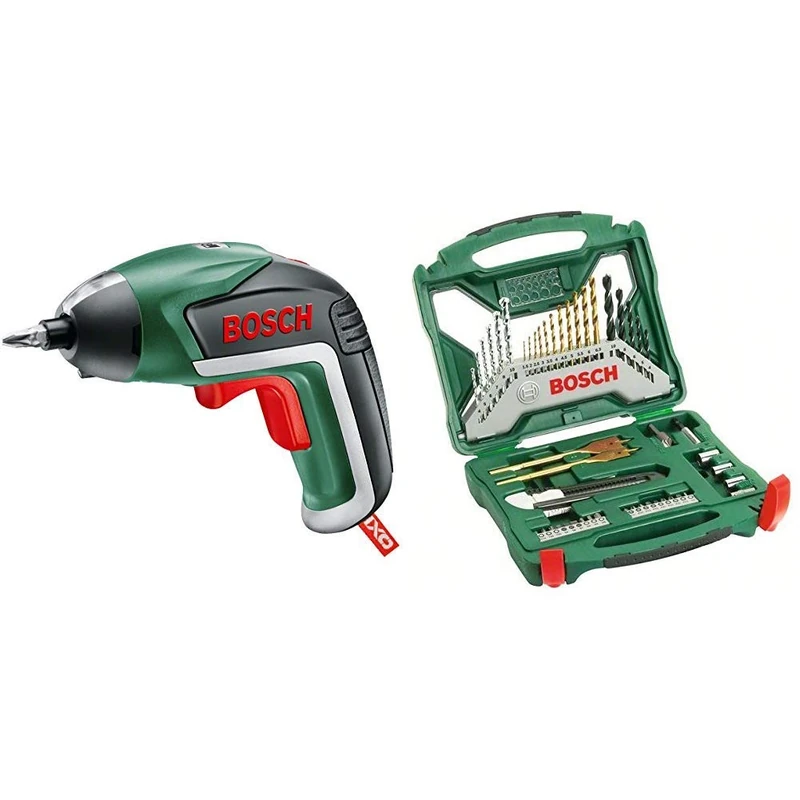 Bosch IXO Cordless Screwdriver with Integrated 3.6 V Lithium-Ion Battery with X-Line Accessory Set, 50 Pieces