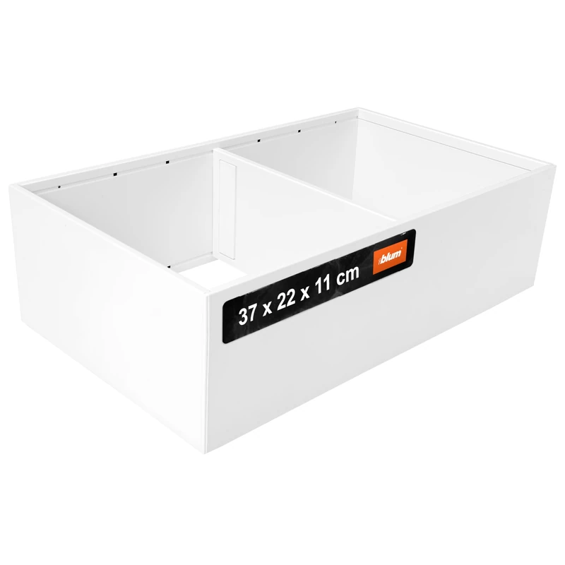 Blum AMBIA-LINE drawer organiser in powder-coated steel | ideally suited for use in kitchen, bathroom & living area | modularly expandable | 37×22×11 cm | with magnetic plate | Silk White