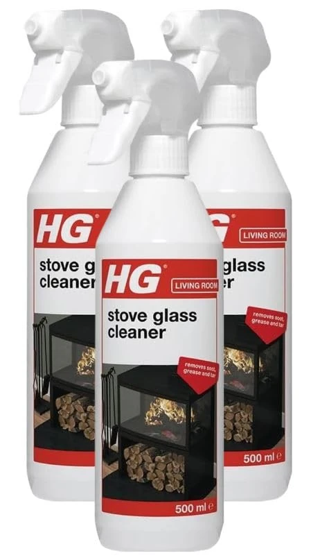 3 x Stove Glass Cleaner - A Foam Stove Window Cleaner for The Easy Removal of soot, Grease and Tar