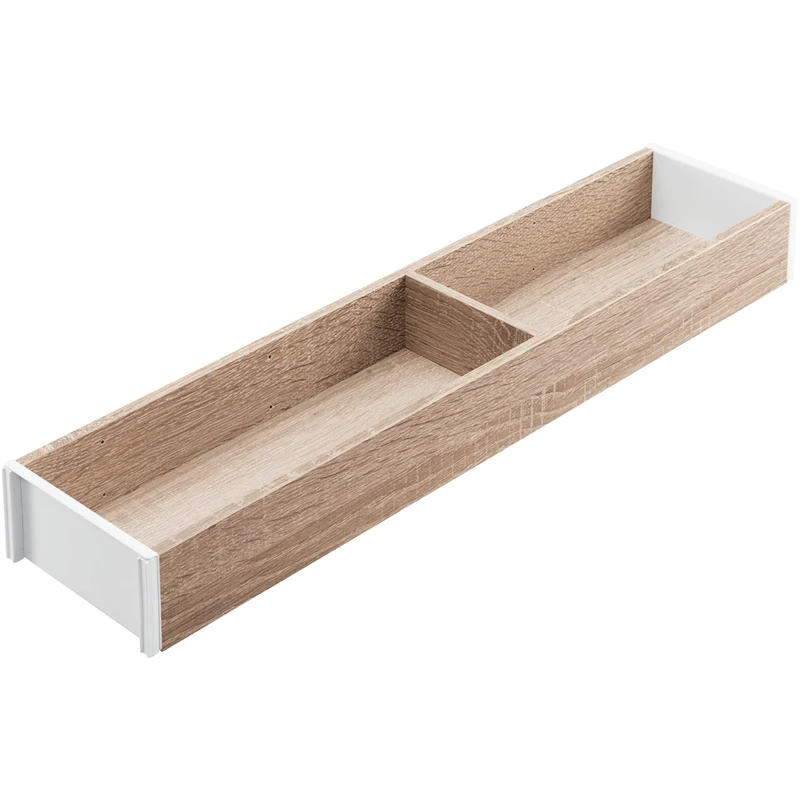 Blum AMBIA-LINE drawer organiser in premium wood decor | ideal for kitchen, bathroom & wardrobe | modularly usable and secure hold thanks to anti-slip feet | 42×10×5 cm| Bardolino Oak