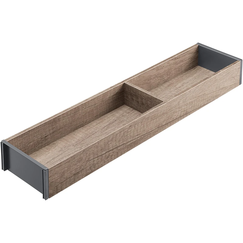 blum Ambia-Line Kitchen Drawer Inserts Frame, Width 100 mm, Length 472 mm, Height 50 mm, Nebraska Oak, Drawer Organiser, 1 Frame and 1 Cross Divider, Kitchen Organiser