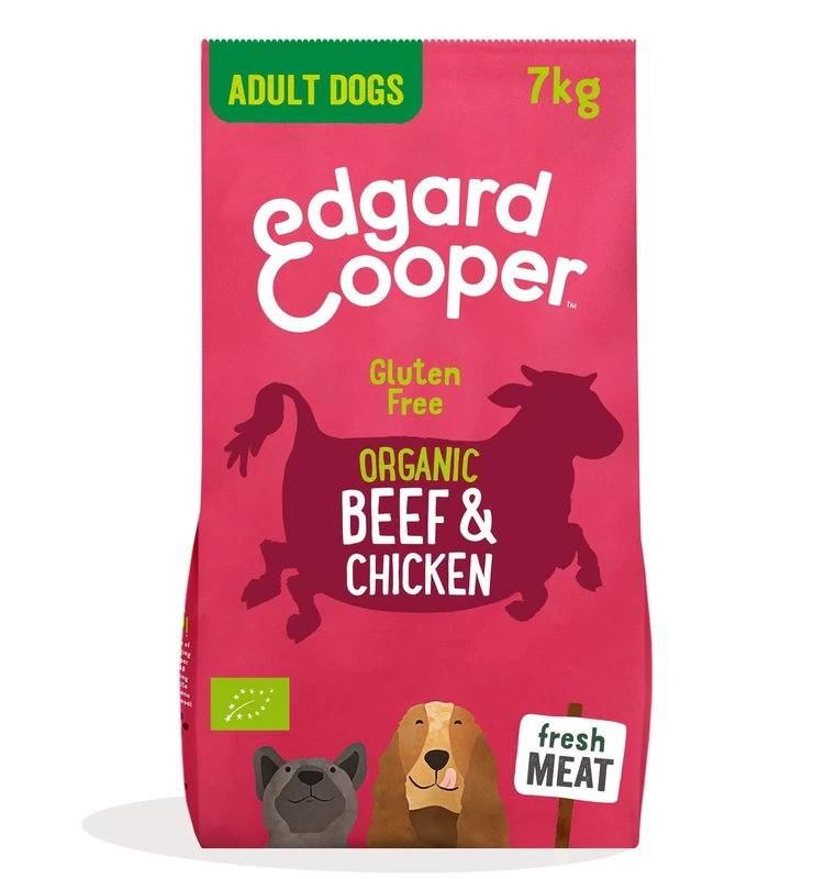 Edgard Cooper Organic Dry Dog Food - (Organic Beef, 7kg), Grain & Gluten Free, Joint & Bones Supplement for Dogs, fresh meat, full of essential amino acids for healthy insides