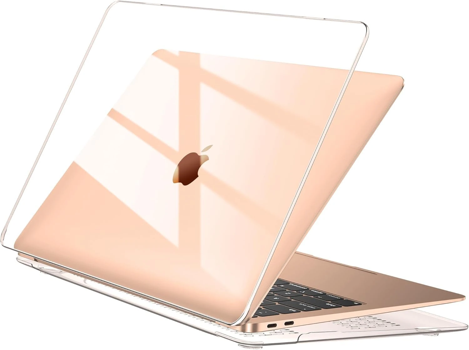 EooCoo Case compatible for Macbook Air 13 inch M1 A2337 A2179 A1932 with Retina Display, 2021 2020 2019 2018 Release, Plastic Hard Shell, Smooth Shiny Surface, Crystal Clear