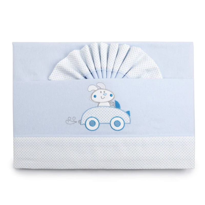 PEKITAS SFminiC18MOD4-AZ Flannel Duvet Cover Set for Cot Bed, 80 cm Length x 50 cm Width, Blue, Unisex