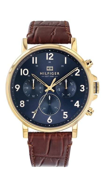 Tommy Hilfiger Analogue Multifunction Quartz Watch for Men with Light Brown Leather Strap - 1710380