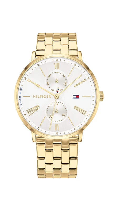 Tommy Hilfiger Analogue Multifunction Quartz Watch for Women with Gold Colored Stainless Steel Bracelet - 1782069