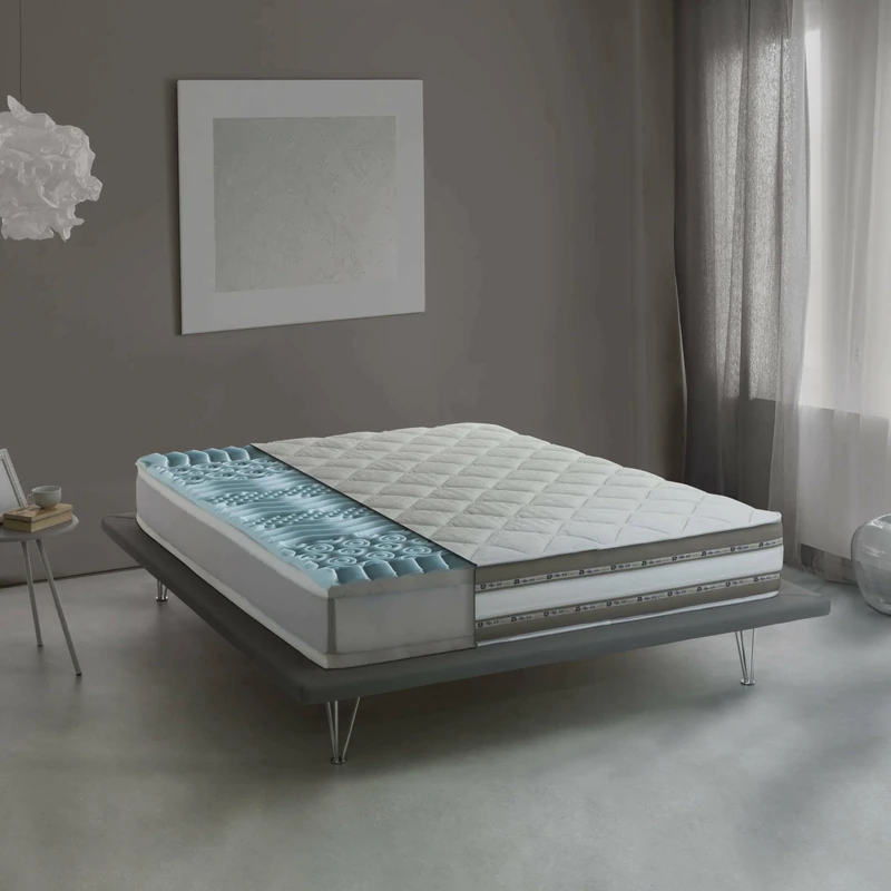 Talamo Italia - Square and a half mattress Annamaria, Removable mattress in Memory Foam and Gel Waterfoam, 100% Made in Italy, Anti mite and hypoallergenic, Cm 120x190h27