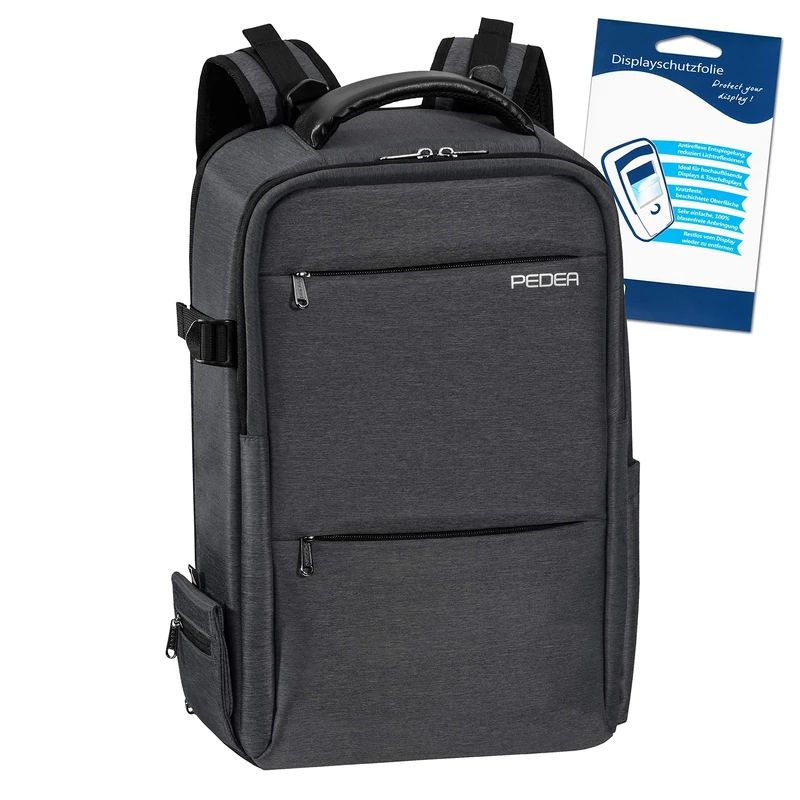 PEDEA Noble DSLR Camera Backpack with Screen Protector for Fujifilm XF10 / Sony Alpha 5000 / Canon EOS 5D Mark IV 6D 600D 700D / Nikon D5000 D5100 D7200 / Panasonic Lumix DMC G5 GF7 Grey