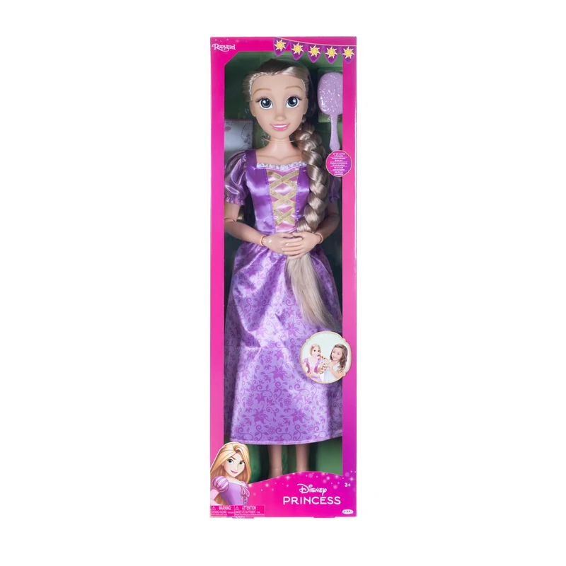 Disney Princess Rapunzel Playdate 32" / 81cm Doll, Official Disney by Jakks Pacific, My Size Articulated Doll, Includes Princess Brush, Brush Her Long Golden Hair, For 3+