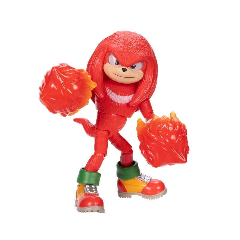 Sonic The Hedgehog Sonic 3 Movie Fire Fist Knuckles Toy Figure by Jakks Pacific, Stands 5” / 13 cm Tall, Highly Articulated for Boys/Girls, Officially Licensed 3 Movie, Suggested for Ages 3+