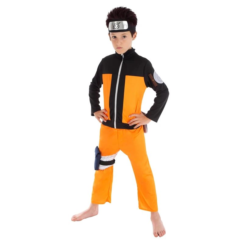 Chaks - Men's Naruto Costume, Official Naruto Outfit, 5-Piece Top, Trousers & Accessories, Carnival, Comic Con and Cosplay