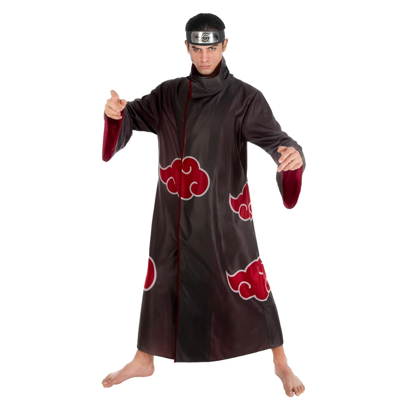 Adult Itachi Naruto Shippuden Costume – 2-Piece Akatsuki Ninja Fancy Dress Outfit (Size M) | Includes Robe & Headband – Anime Cosplay for Halloween & Parties