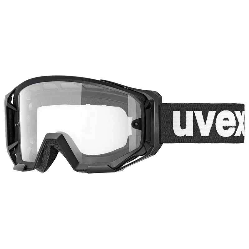 uvex Athletic Bike - Bike Goggle for Men and Women - Extended Field of Vision & Anti-Fog Coating - Anti-Fog Technology - Black-Clear - One Size