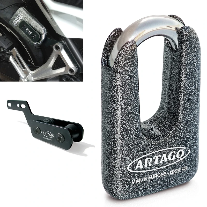 Artago 69T7 Pack Anti-Theft Disc Lock High Security + Bracket for Honda CB650F and CBR650F, SRA Approved, Sold Secure Gold, ART4