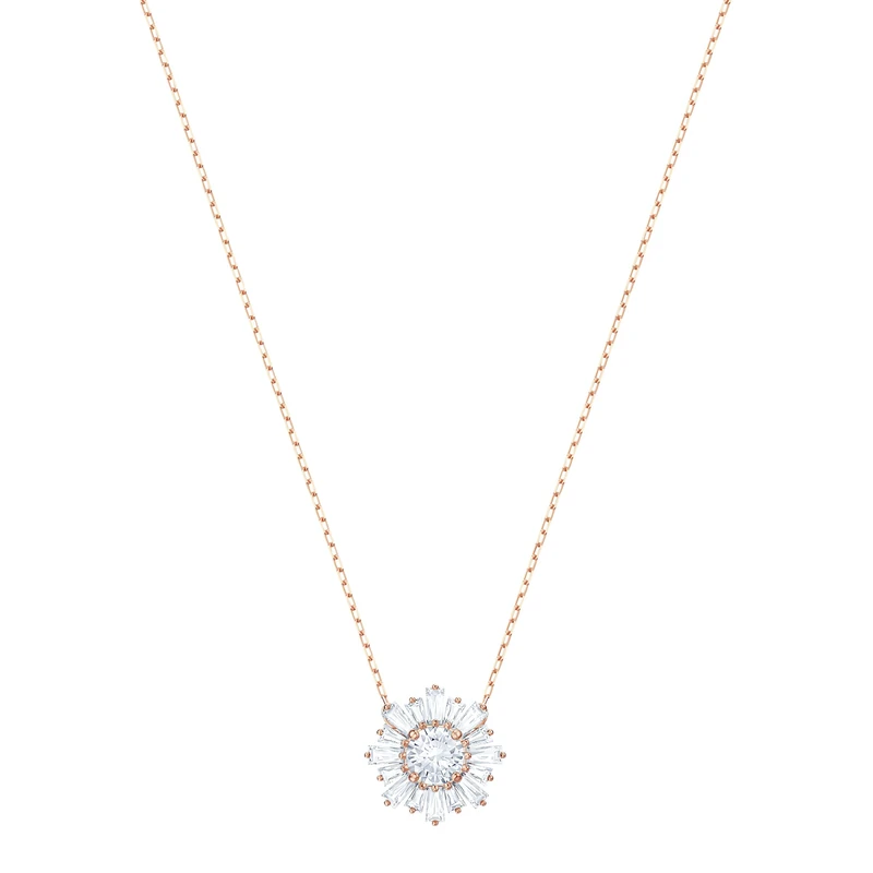 Swarovski Sunshine pendant, Sun, White, Rose gold-tone plated