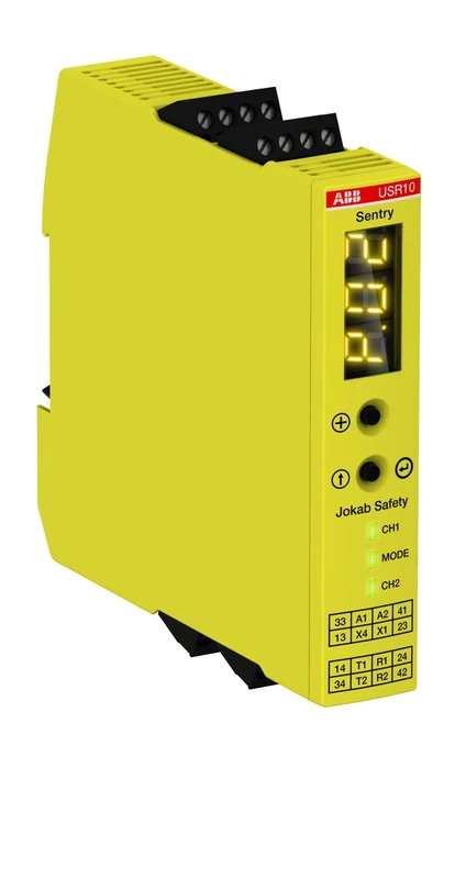 USR10 24VDC Universal Safety Relay/Timer Sentry, 24V DC, 3 NO + 1 NC, Multifunction, 0-999 seconds (ABB2TLA010070R0000)