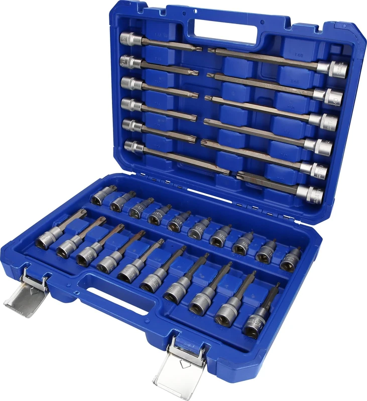 BRILLIANT TOOLS BT022532 1/2 Inch Bit Socket Set, 32 Pieces, Torx Profile [Powered by KS Tools]