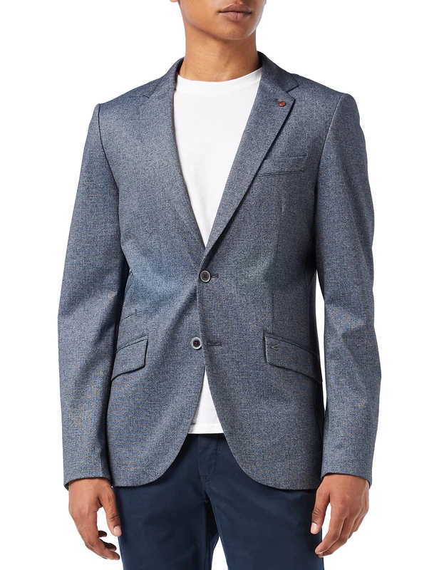 camel active Men's 444635 Blazer, Blue, 12.5 UK(Size: 34)