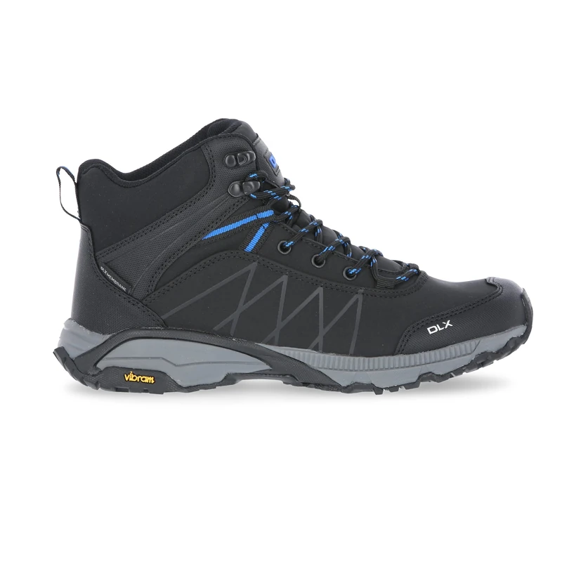 Trespass DLX Mens Walking Boots Rhythmic II - Waterproof Breathable Membrane, Gusseted Tongue, Ankle Support, Durable Toe Guard, Arch Support, Steel Shank, Vibram Outsole
