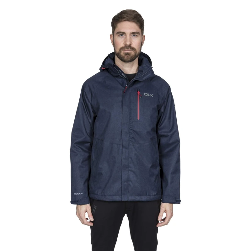 Trespass Tredt Men Dupree Waterproof Jacket with Removable Hood - Navy Marl, XX-Large