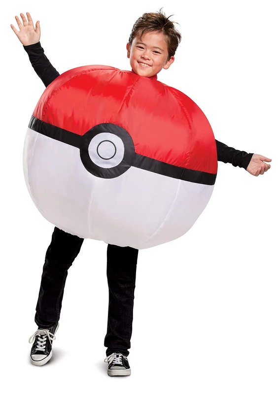 Disguise Pokémon Inflatable Poke Ball Costume for Kids, Officially Licensed, Fan Operated Inflating Fancy Dress, Inspired by Iconic Nintendo Series, Fun and Easy Kids Dress Up, One Size - Image 1