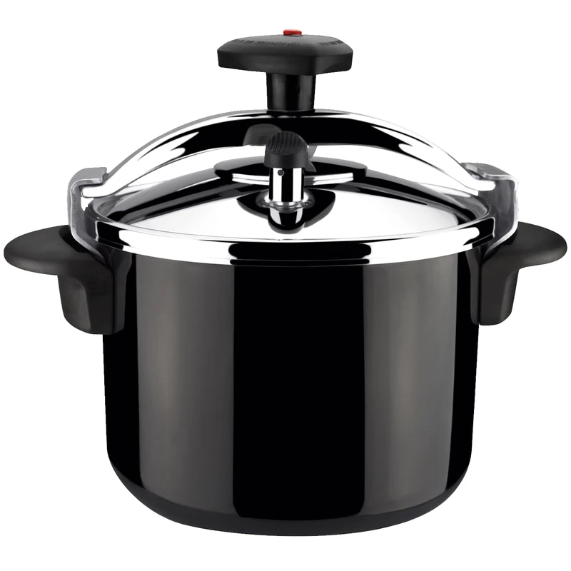 MAGEFESA ® Castel Traditional 6 Litre Black Rapid Pressure Cooker, Ceramic Coated Body and Steel Core, Stainless Steel Lid, Easy to Use, Suitable for Total Induction, Express - Image 1