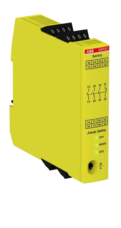 SSR20 24VDC Safety Relay Sentry, 24V DC, 3 NO + 1 NC, No Time Delay (ABB2TLA010051R0000)