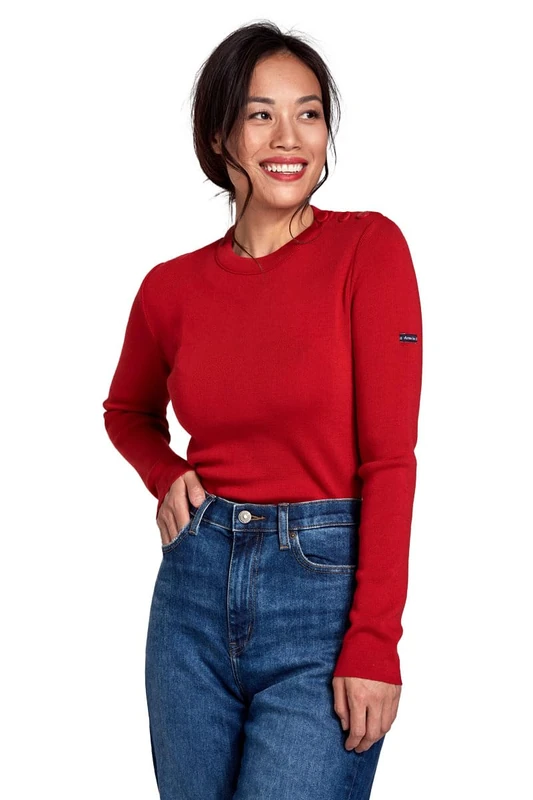 Armor Lux Women's Pull Marin Briac Femme Jumper, Red (296 Braise 296), 8