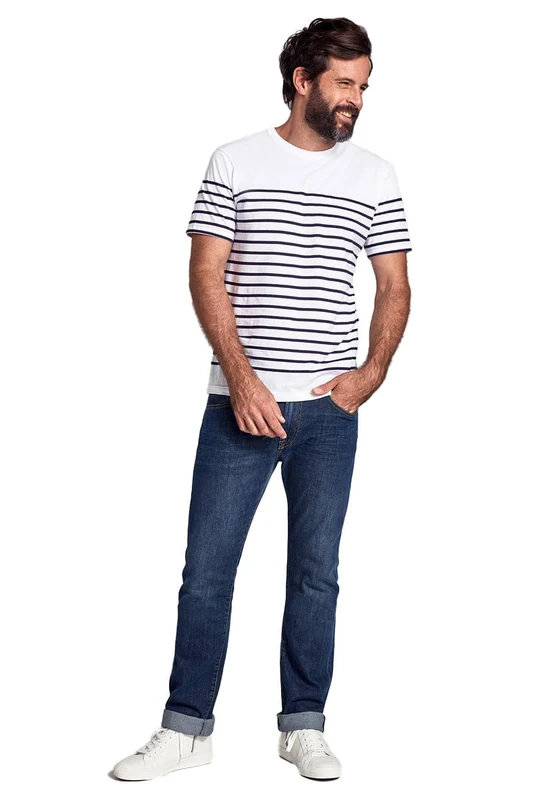 Armor Lux Men's Marinière etel Héritage Homme T-Shirt Not Applicable, White (400 Blanc/Navire 400), X-Large