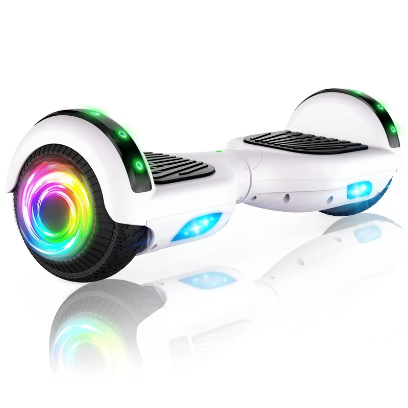 SISIGAD Hoverboard Self Balancing Scooter 6.5" Two-Wheel Self Balancing Hoverboard with Bluetooth Speaker and LED Lights Electric Scooter for Adult Kids Gift