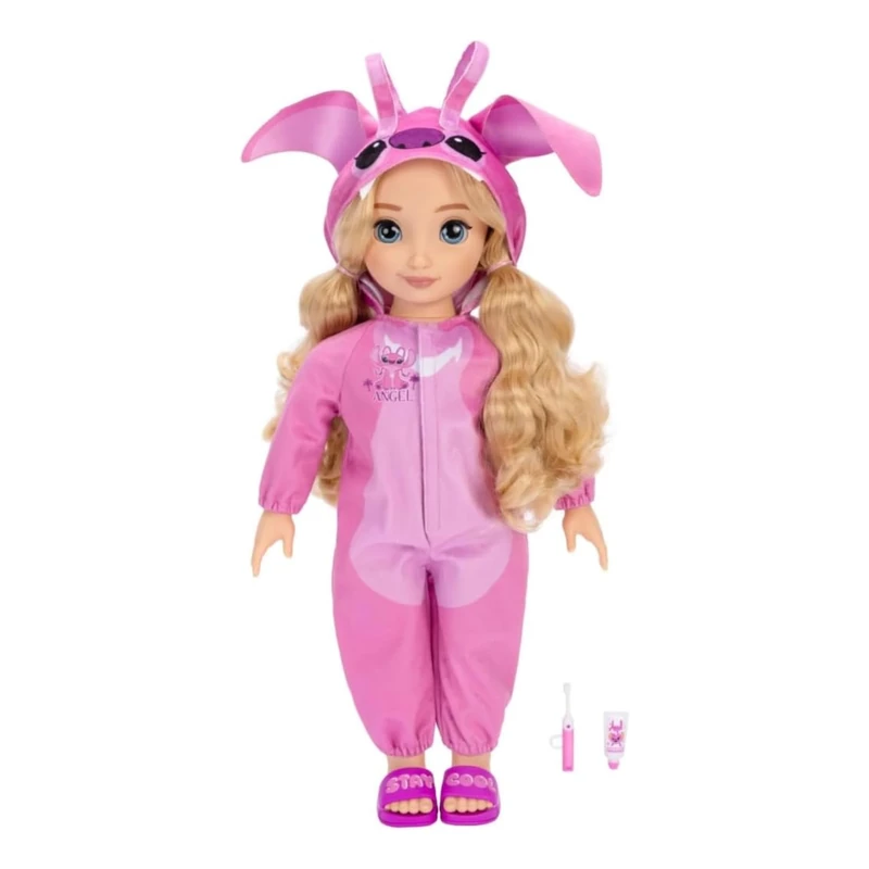 Disney ILY 4EVER Angel 45cm - 18"- Doll With Blonde Hair - Includes Angel Inspired Pink Onesie, Pink Slides And Sleepover Toothbrush for girls aged 6+