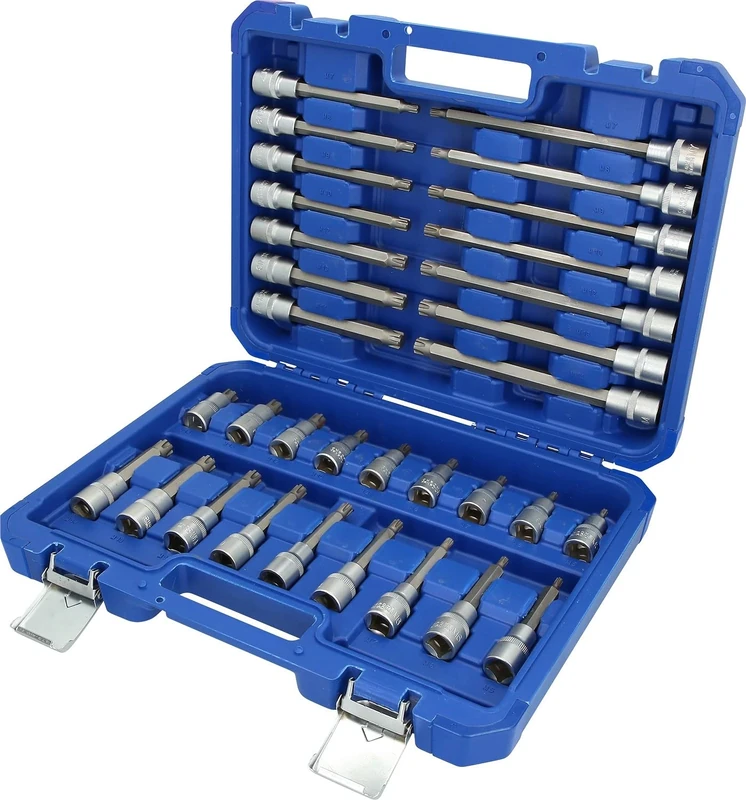 BRILLIANT TOOLS BT022032 1/2 Inch Bit Socket Set, 32 Pieces, RIBE Profile [Powered by KS Tools]