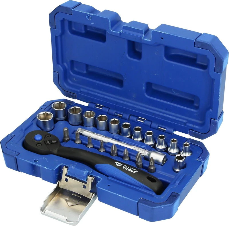 BRILLIANT TOOLS BT020023 1/4 Inch Socket Spanner Set 23 Pieces [Powered by KS TOOLS] - Image 1