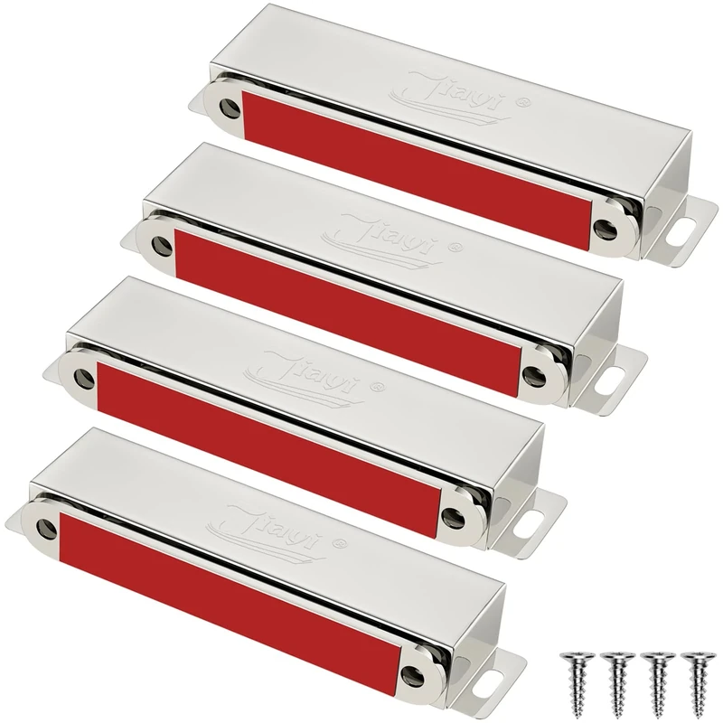 Jiayi Cabinet Magnet Magnetic Door Catch 4 Pack Cupboard Door Magnets 40KG Pull Closet Magnets Heavy Duty Wardrobe Magnet Catch Stainless Steel Door Magnetic Latch for Kitchen Furniture Door Closure