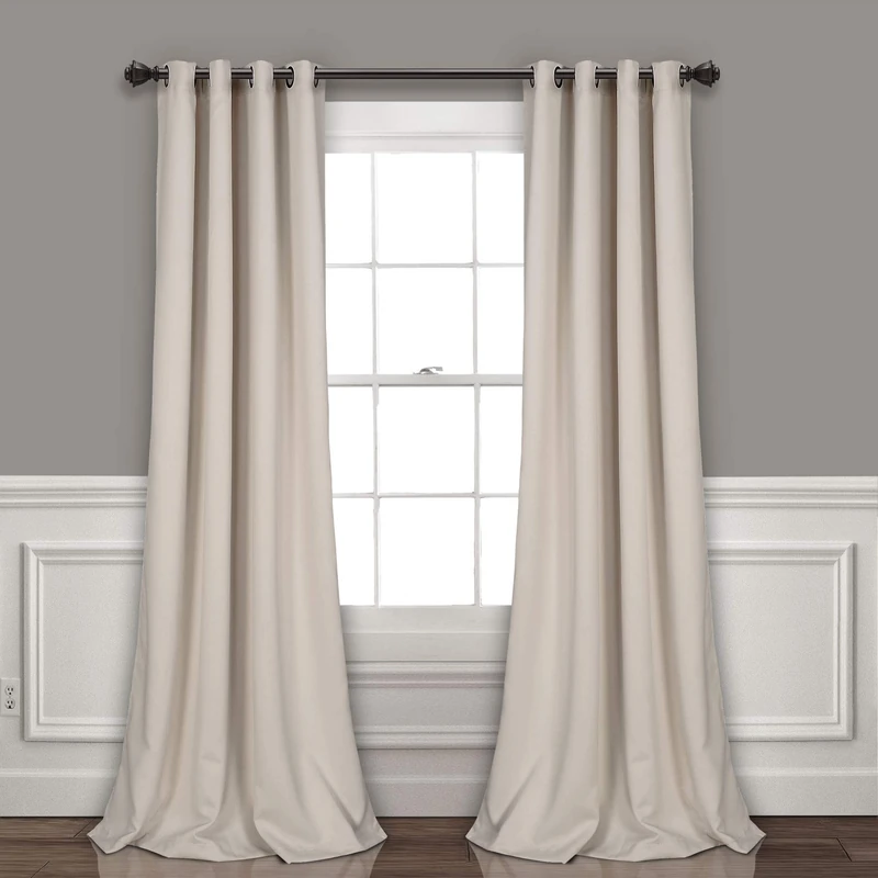 Lush Decor Wheat Insulated Blackout Eyelet Curtains 52" W x 108" L