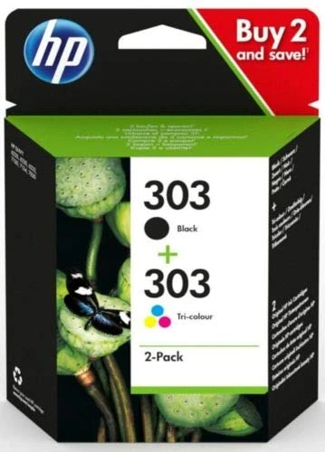Original HP 303 Combo Pack - Black and Colour for ENVY Photo 6200, 6230, 7100 All-in-One Printers