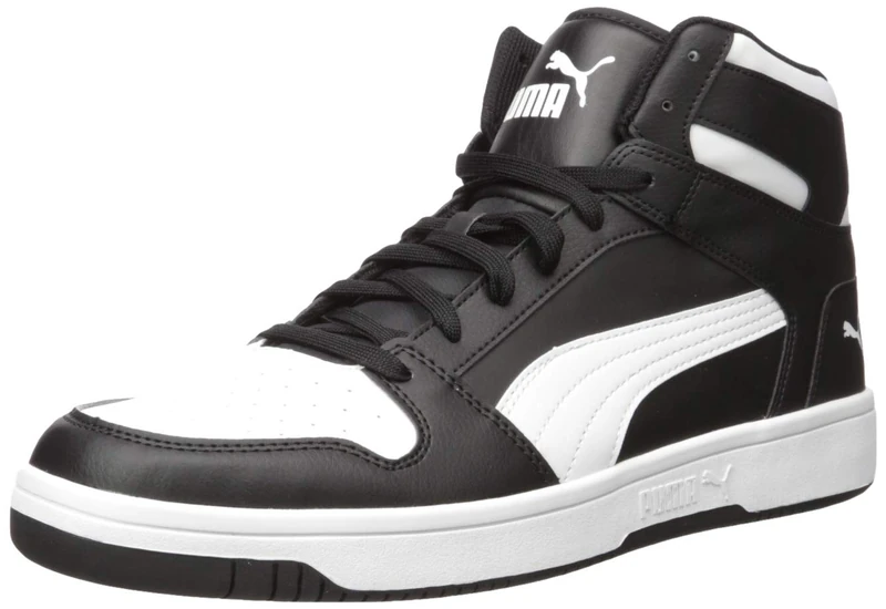 PUMA Men's Rebound LayUp Lo SL Trainers - Black/White 5.5 UK