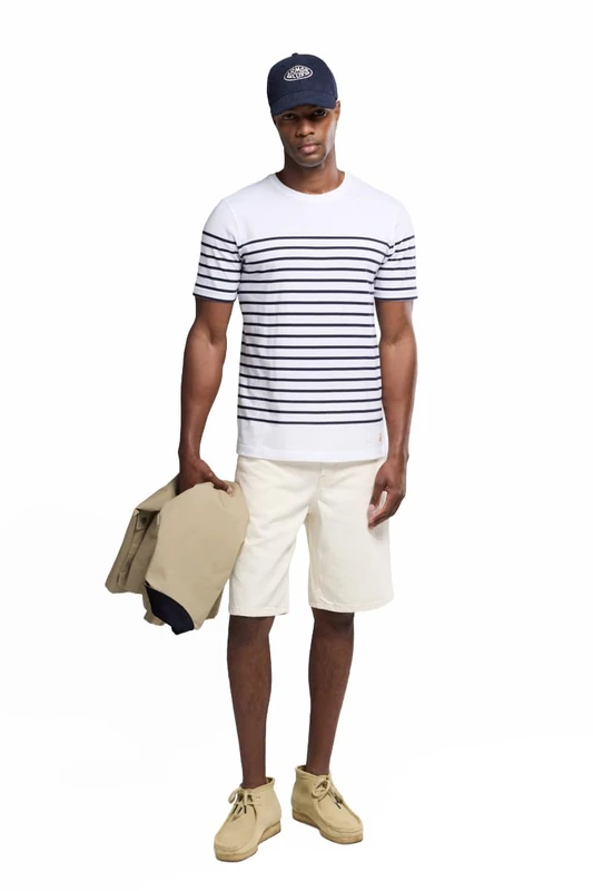 Armor Lux Men's Marinière tel Héritage Homme T-Shirt, White (400 Blanc/Navire 400), XX-Large (Size: 2XL)