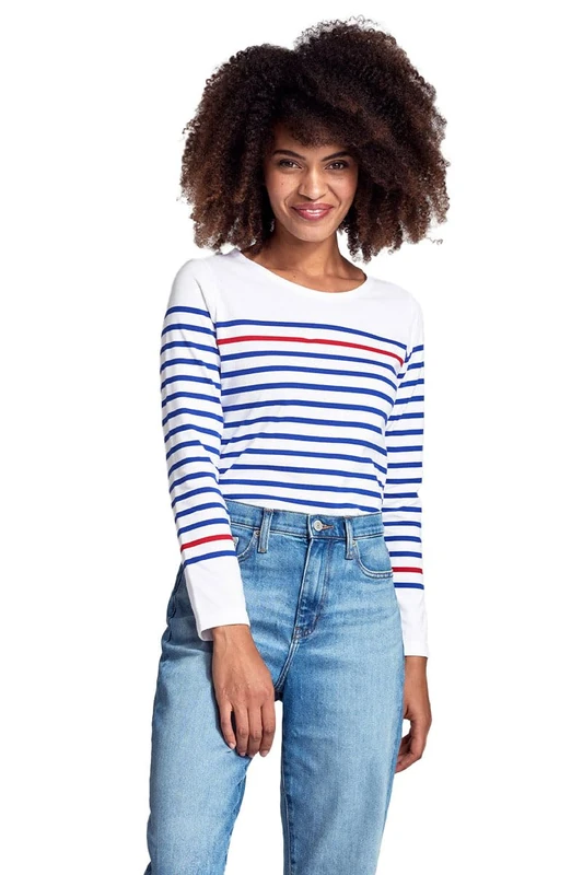 Armor Lux Women's Marinière empart Femme Long Sleeve Top, White (Pm8 Blanc/Etoile/Braise Pm8), 18 (Size: 5)