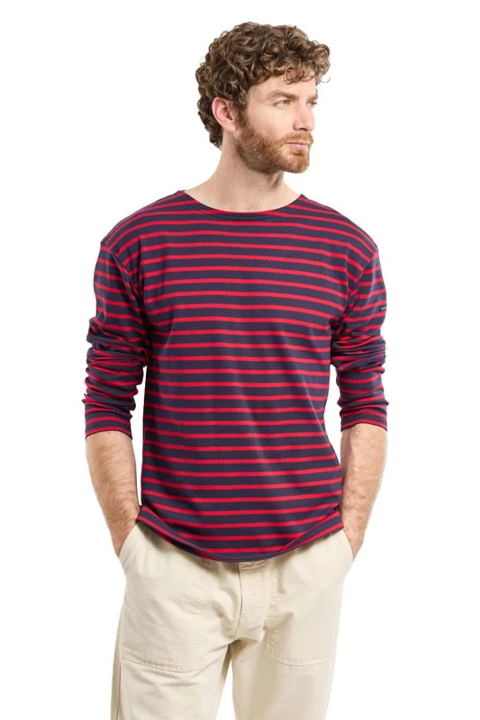 Armor Lux Men's Marinière loctudy Homme Long Sleeve Top Not Applicable, Blue (455 Navire/Braise 455), X-Small (Manufacturer Size: 1)