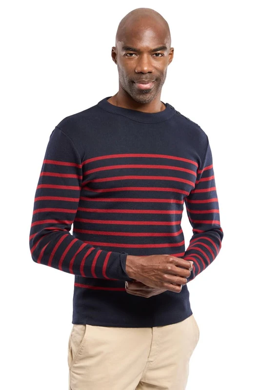 Armor Lux Men's 75953 Jumper Not Applicable, Multicolour (Navire/Piment I78), XXX-Large Black/Red