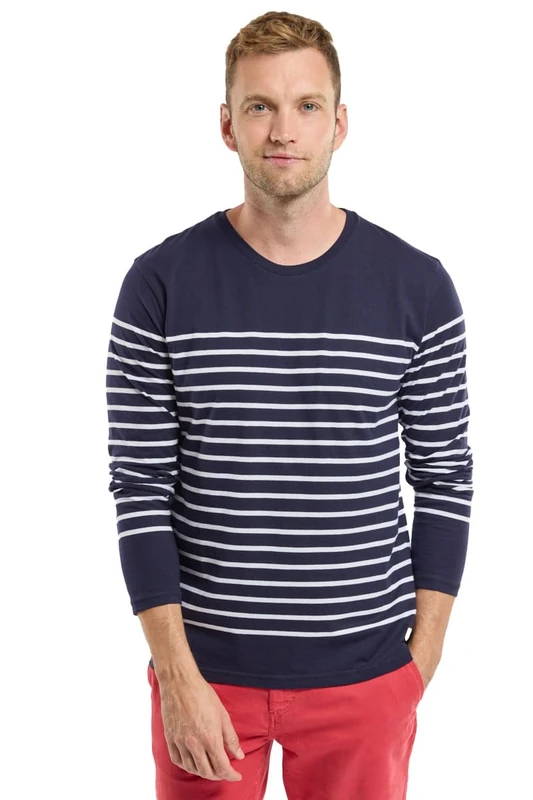 Armor Lux Men's Marinière Port-Louis Héritage Homme Long Sleeve Top Not Applicable, Multicolour (600 Navire/Blanc 600), Medium