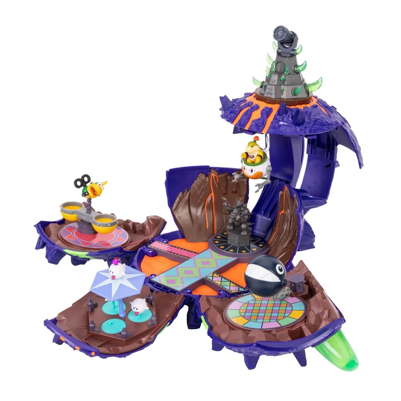 The Super Mario Galaxy Movie Planet Bowser Playset with 1.5" / 3.81cm Bowser Jr. Figure, Officially Licensed by Jakks Pacific, Includes Mini Clown Car, Fold Out Playset, 4 Interactive Sections, for 3+ - Image 1