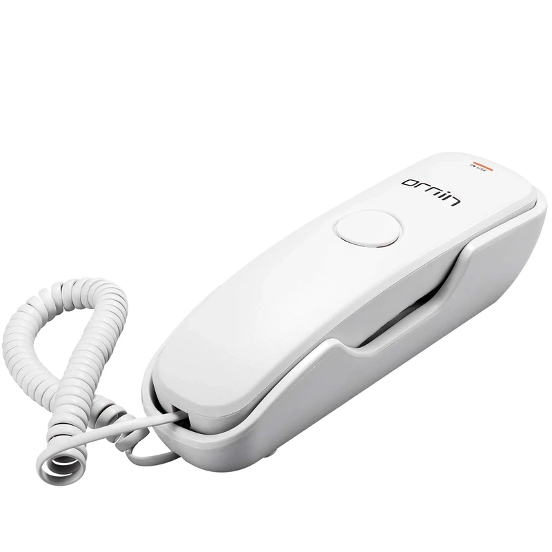 Ornin T102 Trimline Corded Telephone, Wall mountable, Last Number Redial, Mute, M1/M2 One Touch Memory, Ringer Volume Adjustable(White)-UK Version
