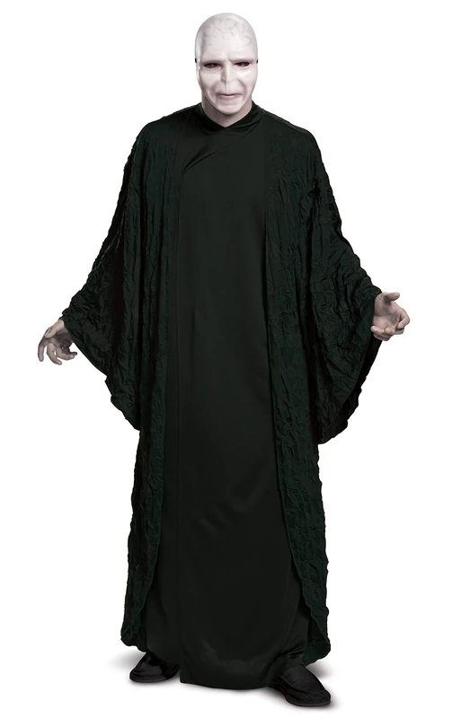 Disguise 107739D Voldemort, Official Harry Potter Wizarding World Adult Robe and Mask Halloween Costume Sized, Solid, Black, X-Large (42-46)