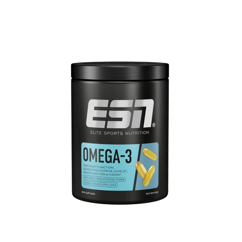 ESN Super Omega 3 Capsules, 300 Soft Gels, 100 Servings - High Dose EPA and DHA - Made in Germany, Laboratory Tested